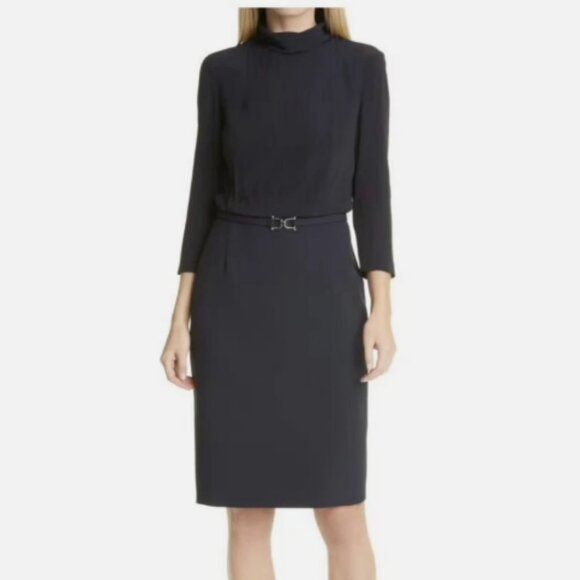 Hugo Boss DIETTE Mock Neck Long Sleeve Pencil Dress MSRP$695 German Luxury Brand - Picture 7 of 15